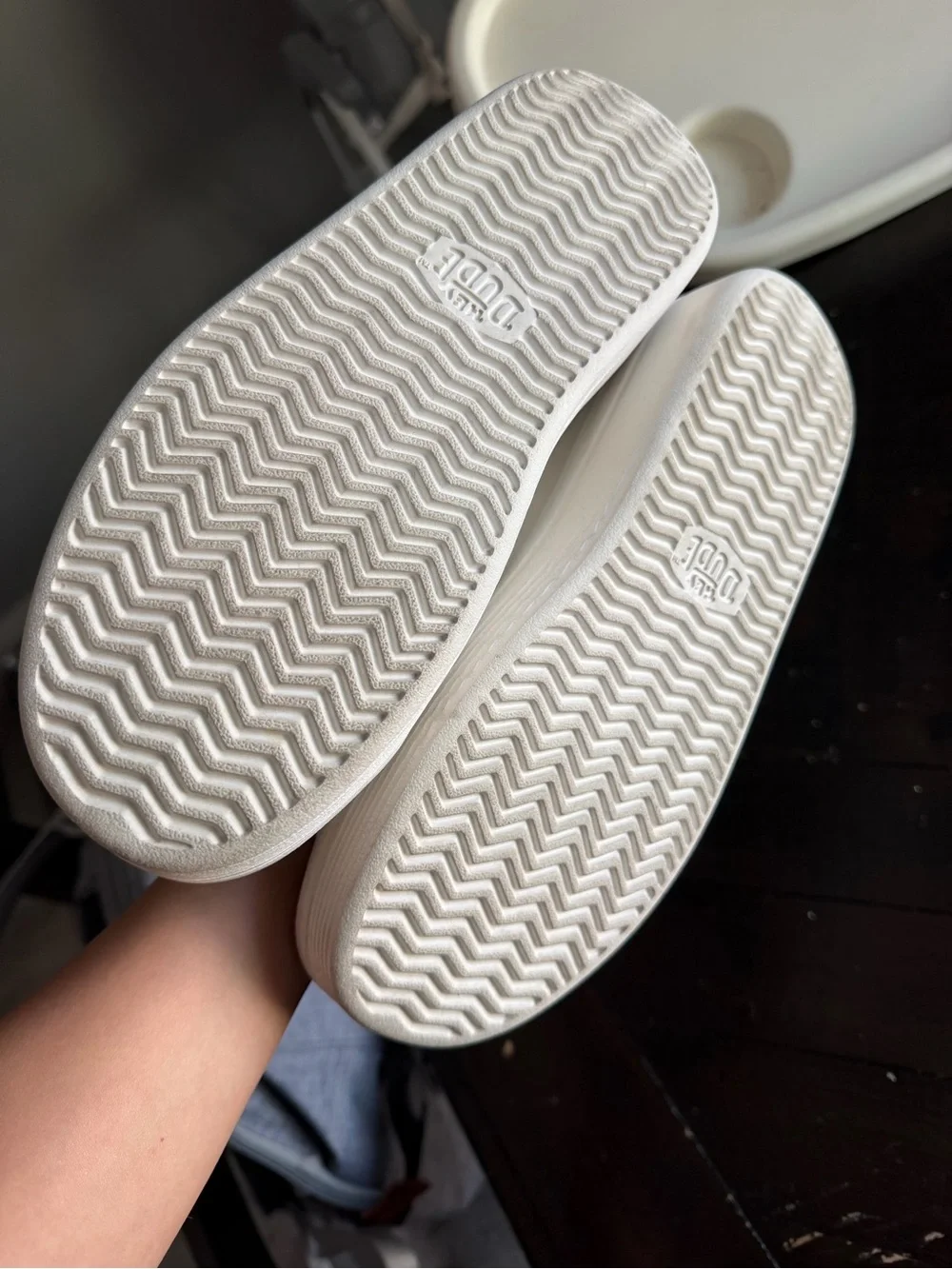 Hey Dude Women’s White Slip-On Platform Sneakers